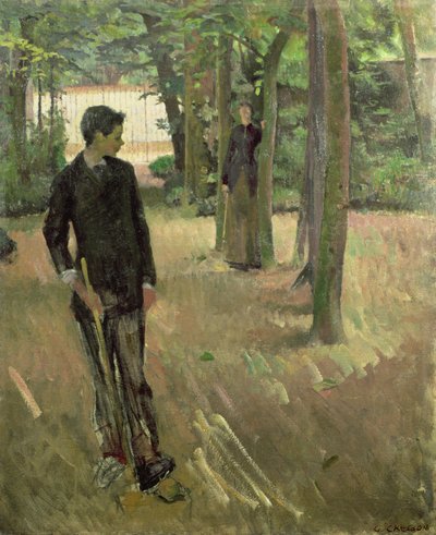 Young Boy Playing Croquet by Georges Cresson